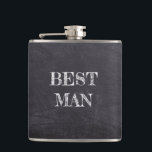 Trauzeuge Hochzeit Black Chalkboard Whisky Flasche Flachmann<br><div class="desc">Trauzeuge Hochzeit Black Whisky Flask. Niedlich für ein Hochzeitsgeschenk oder für Dankeschön Geschenke für die Hochzeitsfeier.</div>