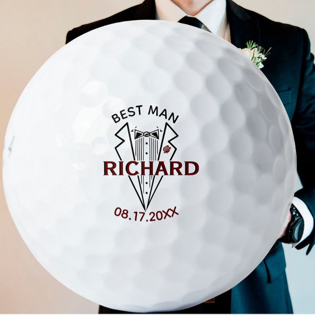 Trauzeuge Hochzeit Individuelle Name Datum Geschen Golfball (Von Creator hochgeladen)