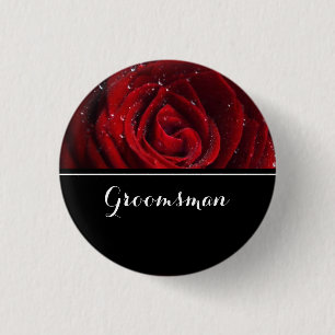 Trauzeuge Hochzeit Rote Rosen Button