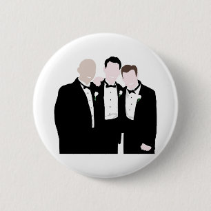 Trauzeuge in der Pose Schwarze Krawatte für ein B Button