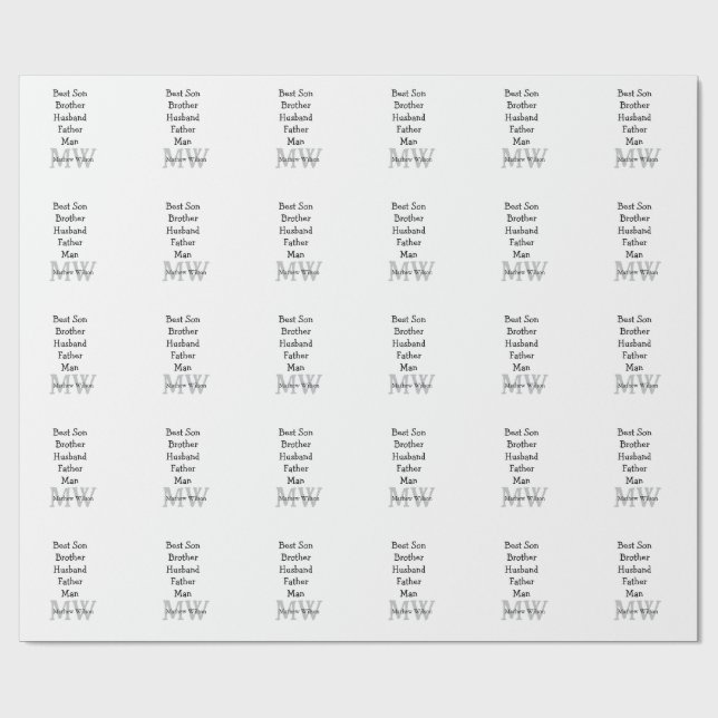 Trauzeuge in Ehemann Papa zitiert Namen hinzufügen Geschenkpapier (Flach)