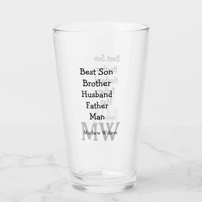 Trauzeuge in Ehemann Papa zitiert Namen hinzufügen Glas (Vorderseite)