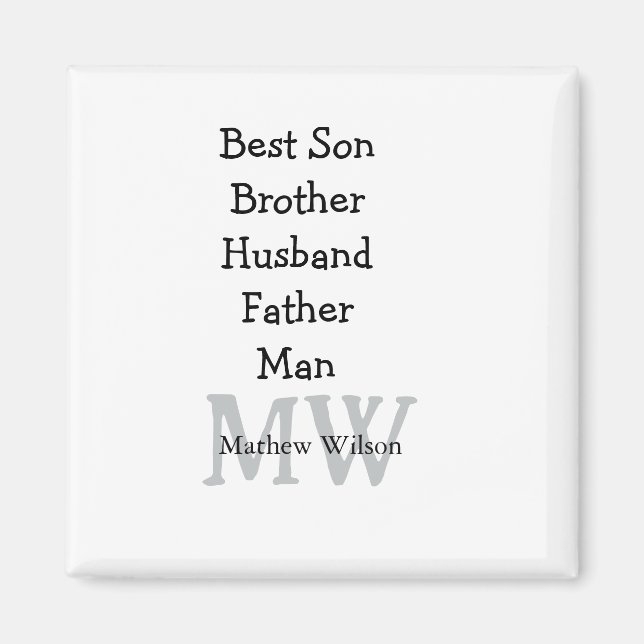 Trauzeuge in Ehemann Papa zitiert Namen hinzufügen Magnet (Vorne)