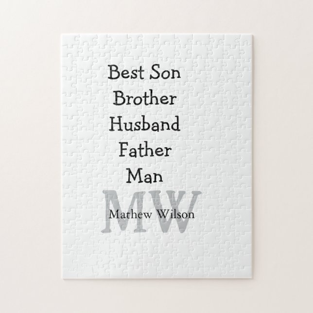 Trauzeuge in Ehemann Papa zitiert Namen hinzufügen Puzzle (Vertikal)