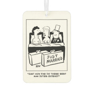 Trauzeuge ist in Bed mit Bride & Groom Autolufterfrischer