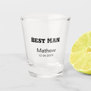 Trauzeuge Junggesellenabschied Name Datum einfach Schnapsglas