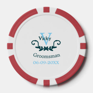 Trauzeuge Junggesellinnenabschied blau vintage kla Pokerchips