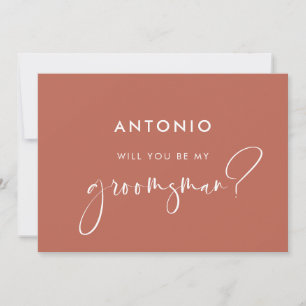 Trauzeuge-Karte für modernen Roten Ton Einladung