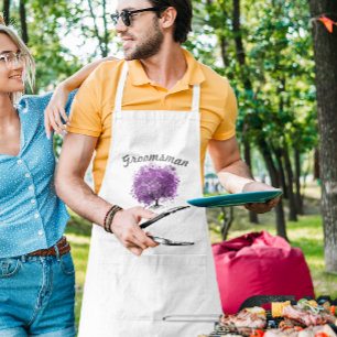 Trauzeuge Lila Heart Leaf Tree Hochzeit Schürze