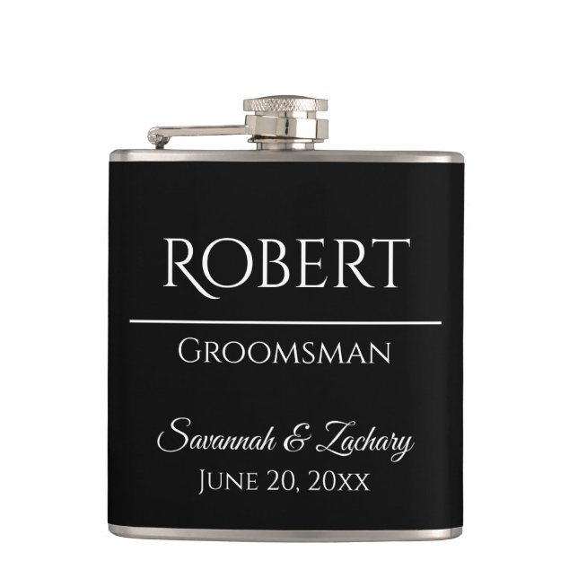Trauzeuge Liquor Flask Gastgeschenk Hochzeit Gesch Flachmann (Vorderseite)