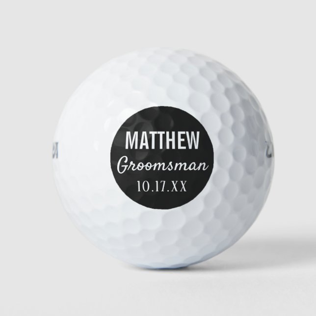 Trauzeuge Moderne Typografie-Gastgeschenk Hochzeit Golfball (Vorderseite)