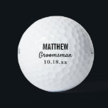 Trauzeuge Moderne Typografie-Gastgeschenk Hochzeit Golfball<br><div class="desc">Für den Bräutigam,  der zum Golf Lieben! Diese Golfbälle sind die ideale Begrüßung oder Gabe für die Golfer-Trauzeuge bei Ihrer Hochzeit,  sei es für Ihre Junggesellenparty oder für Ihren Hochzeitstag. Personalisieren Sie jeden Golfball mit dem Namen jedes Trauzeugen und dem Datum Ihrer Wahl.</div>