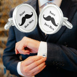Trauzeuge Mustache Cufflinks Manschetten Knöpfe<br><div class="desc">Dieses mustach-Design ist ideal für Paare,  die gewollt haben,  eine Touch Spaß und Persönlichkeit in ihr Hochzeitsgeschoss zu bringen. Das Design könnte auch für eine Vielzahl von Produkten wie Gastgeschenke,  Dekorationen und andere Hochzeitszubehör verwendet werden. Das kühne Farbschema und die grafischen Elemente werden das Design auffallen lassen.</div>