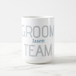 Trauzeuge, mutiger Bräutigam, Team, grau, blau, we Kaffeetasse