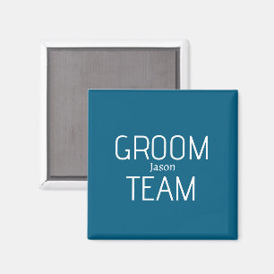 Trauzeuge mutiger Bräutigam Team grau blau weiß Ju Magnet