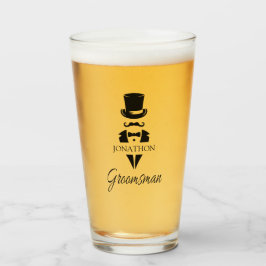 Trauzeuge Name Tuxedo Top Hat Glas