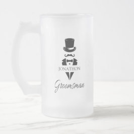 Trauzeuge Name Tuxedo Top Hat Mattglas Bierglas