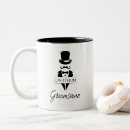 Trauzeuge Name Tuxedo Top Hat Zweifarbige Tasse