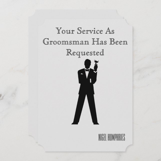 Trauzeuge oder Trauzeuge Einladung (Vorne/Hinten)