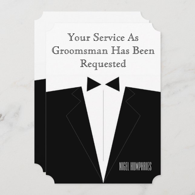 Trauzeuge oder Trauzeuge Einladung (Vorne/Hinten)