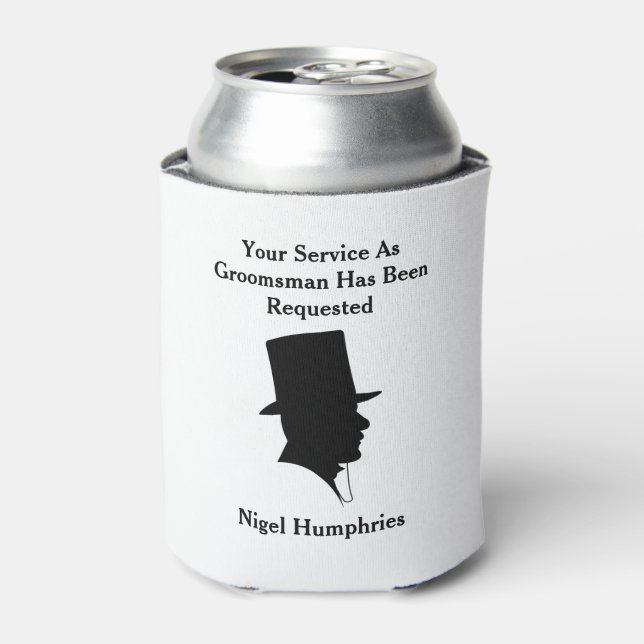 Trauzeuge oder Trauzeuge Einladung Dosenkühler (Kanne Vorderseite)