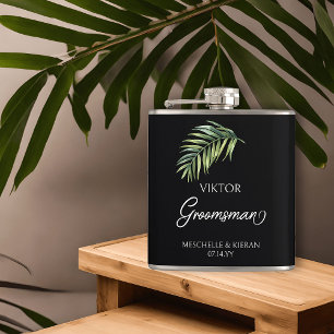 Trauzeuge Palm Leaf jeder Farbe Angesagt Flachmann