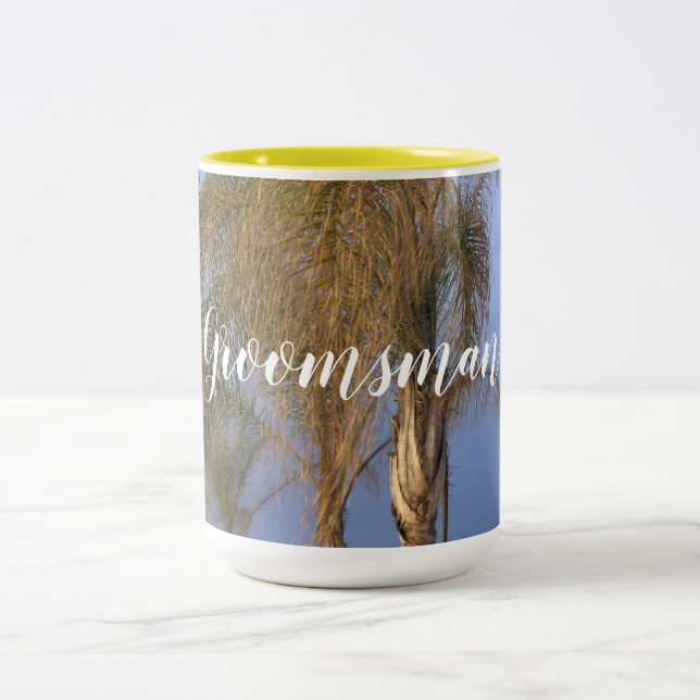 Trauzeuge Palm Trees Hochzeiten Tasse (Mittel)