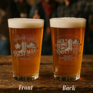 Trauzeuge Party Bande Cowboy Junggesellenabschied Glas
