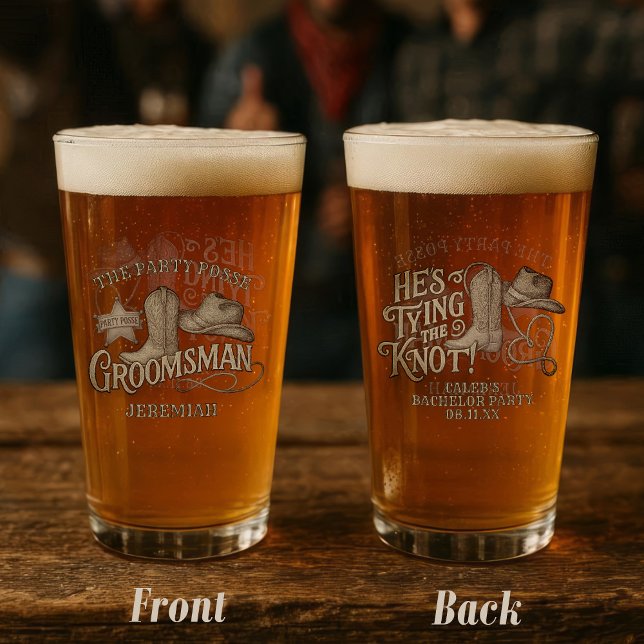 Trauzeuge Party Posse Cowboy Bachelor Party Glas (Front/Back)