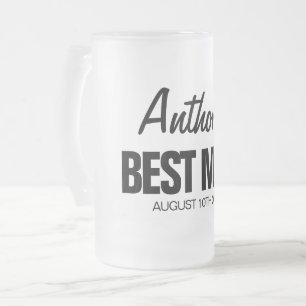 Trauzeuge personalisierter mattierter Glasbierkrug Mattglas Bierglas