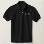 Trauzeuge Polo Shirt<br><div class="desc">Trauzeuge Polo Shirt in Schwarz mit Weiß bestickter Text.</div>