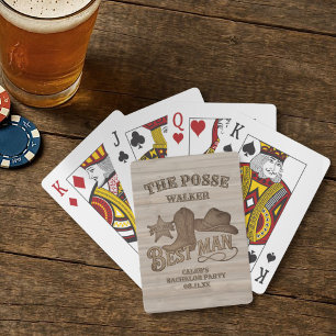 Trauzeuge Posse Rustic Cowboy Bachelor Party Spielkarten