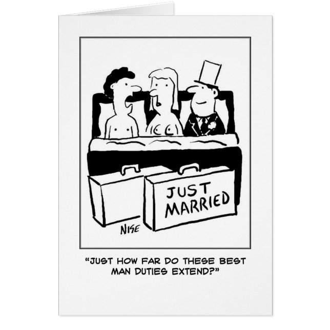 Trauzeuge schließt sich Braut und Bräutigam im Bet (Vorne)