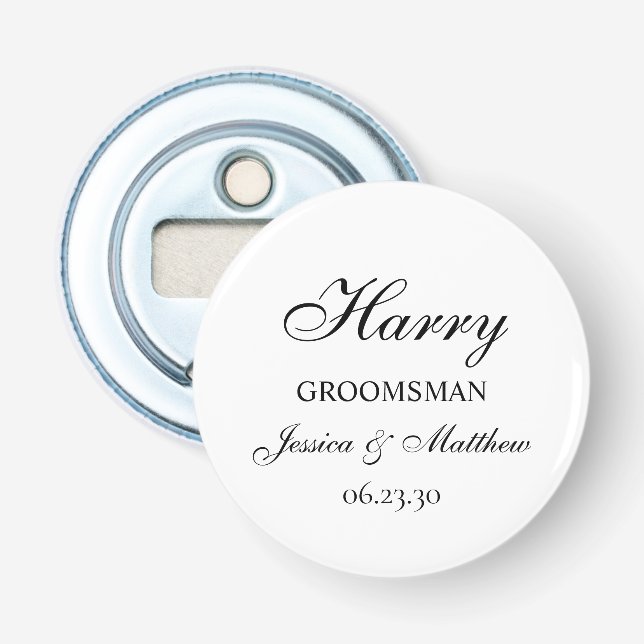 Trauzeuge Script für den benutzerdefinierten Flasc Flaschenöffner (Vorderseite)