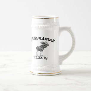 Trauzeuge Stein Vintage Elch Bierglas