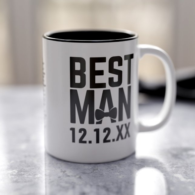 Trauzeuge Trauzeuge Geschenk Kaffee Tasse (Perfect wedding gift for your Best Man. Just add his name and your wedding date)
