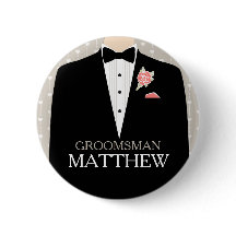 Trauzeuge tuxedo genannt Hochzeit Button-Taste