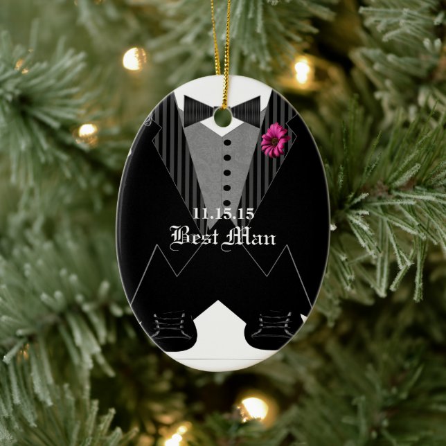 Trauzeuge Tuxedo Hochzeitssommer Keramik Ornament (Baum)