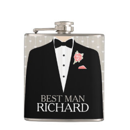 Trauzeuge Tuxedo Korallenknopf mit dem Namen anges Flachmann