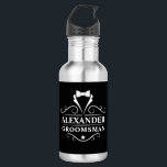 Trauzeuge Tuxedo Krawatte Black Edelstahlflasche<br><div class="desc">Trauzeuge Tuxedo Krawatte Schwarzes Wasser Flasche</div>