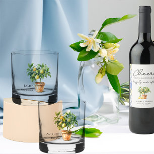 Trauzeuge und Brautjungfern Zitronen-Thema Hochzei Whiskyglas