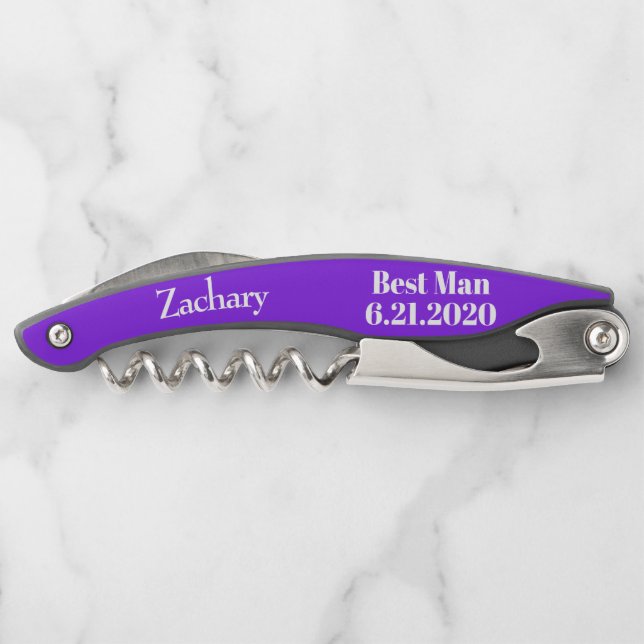 Trauzeuge Violet Black Wedding Schrauben Kellnermesser (Rückseite)