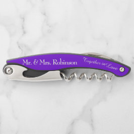 Trauzeuge Violet Black Wedding Schrauben Kellnermesser