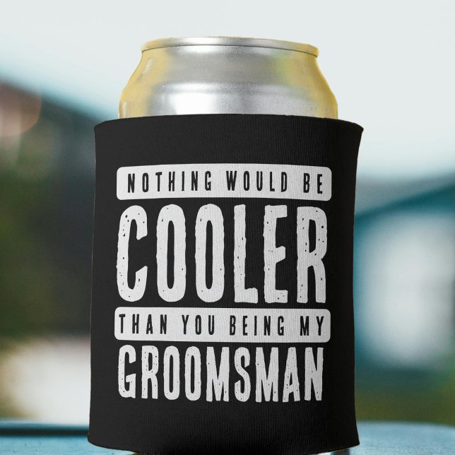 Trauzeuge Vorschlag Schwarz/Weiß Dosenkühler (Groomsman Proposal Black & White Can Cooler
)