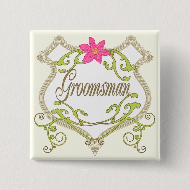 Trauzeuge Wedding Abzeichens Button (Vorderseite)