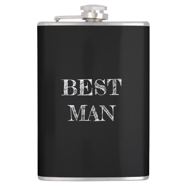 Trauzeuge Wedding Black Whisky Flask Flachmann (Vorderseite)
