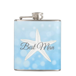 Trauzeuge Wedding Blue Starfish Flask Flachmann