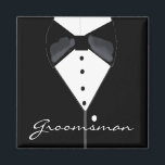 Trauzeuge Wedding Tuxedo Magnet<br><div class="desc">Ein einzigartiges Design mit einem schwarzen Tuxedo mit einem schwarz schattigen Schlips und einem weißen Shirt. Passen Sie auf Ihre Hochzeitsfeier auf.</div>