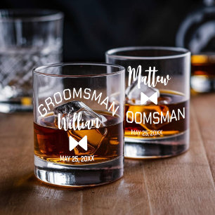 Trauzeuge-Whiskey-Set aus 2 Whiskyglas