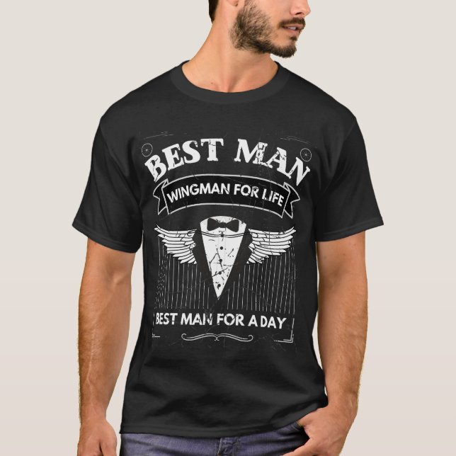 Trauzeuge Wingman Design T-Shirt (Vorderseite)